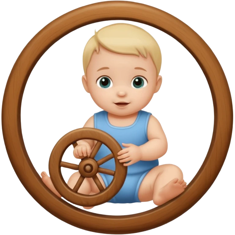 baby playing with wheel emoji