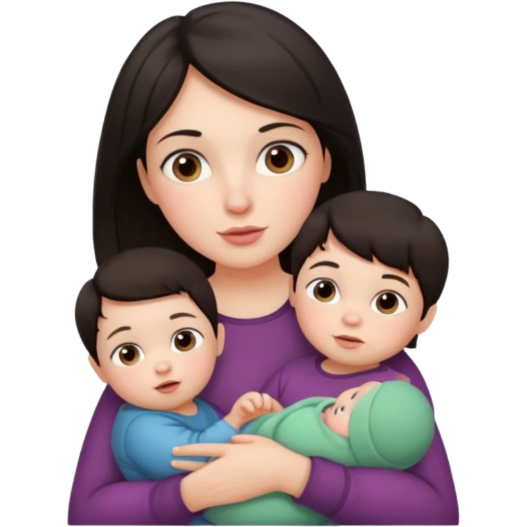 Oma dunkles Haar 2 Babys und Kleinkind emoji