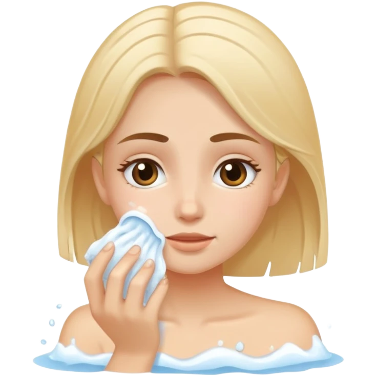 Chica lavándose la carita emoji