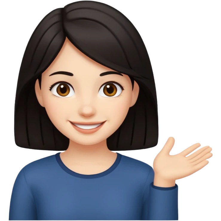 dark haired girl smiling emoji