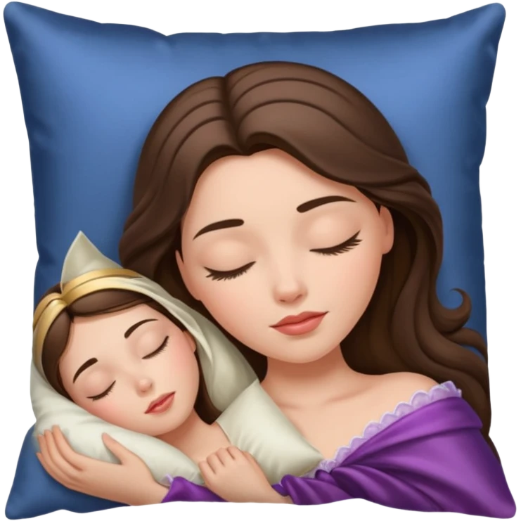 sleeping beauty brunette white girl with a silk pillow emoji