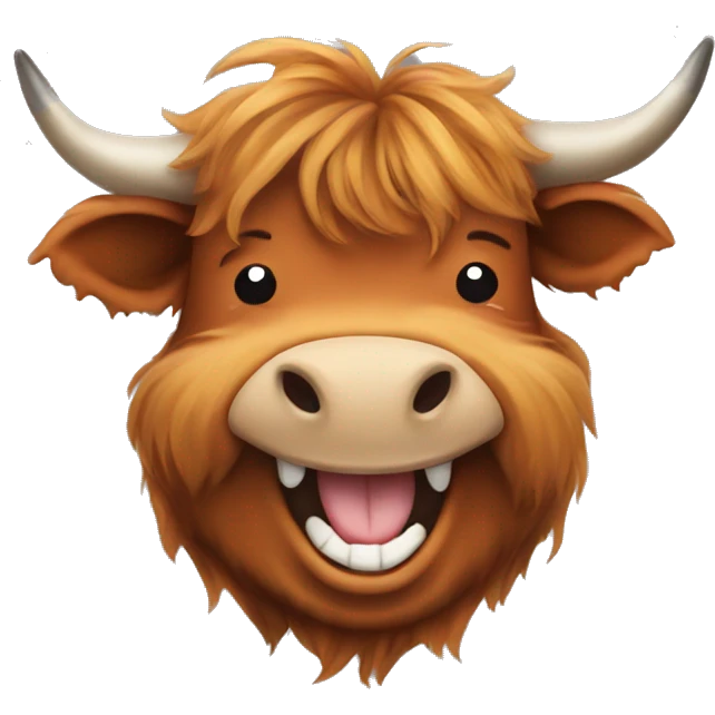 Fatty scottish highland cow laughing emoji