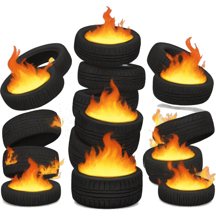 pile of tires on fire emoji