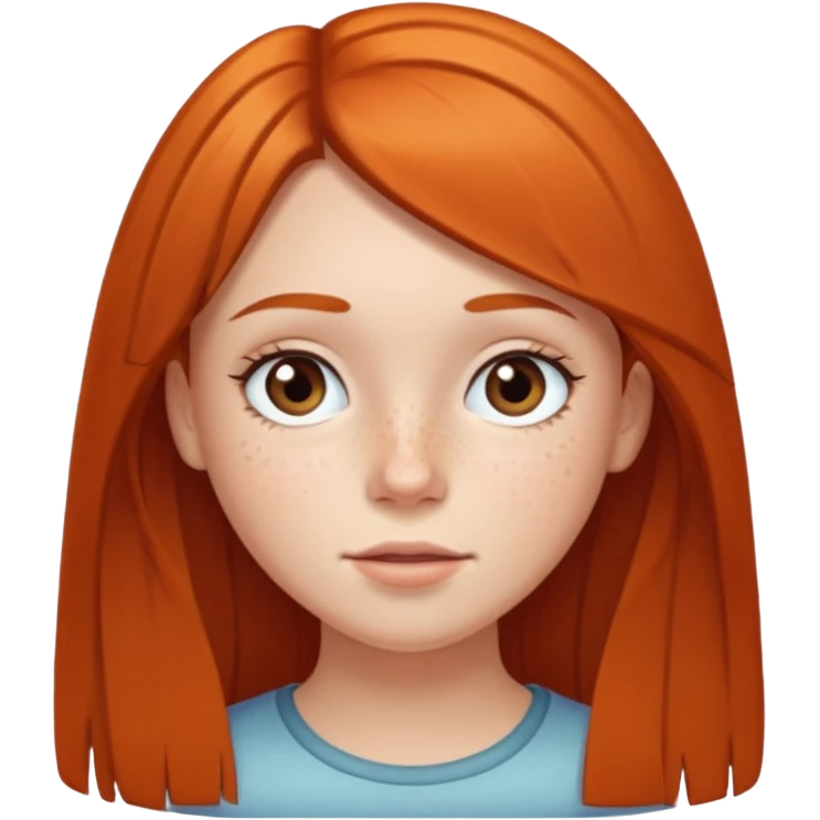 freckled girl with straight hair emoji