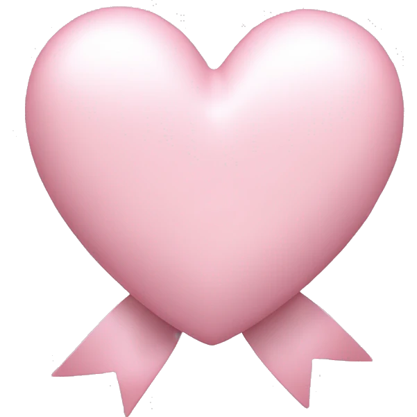Pastel pink heart with white bow emoji