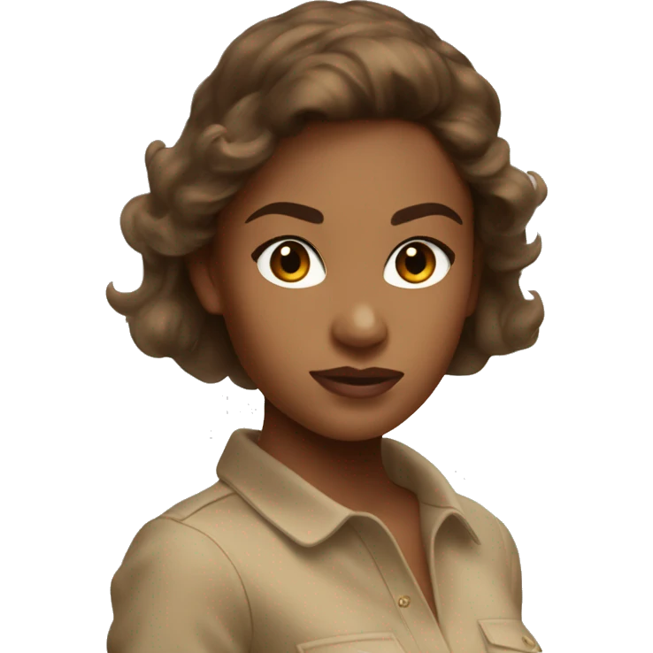 Tan girl with brown hair blow out in Ralph Lauren polo  emoji