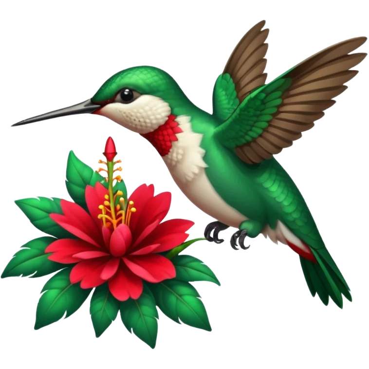 hummingbird drinking nectar from flower emoji