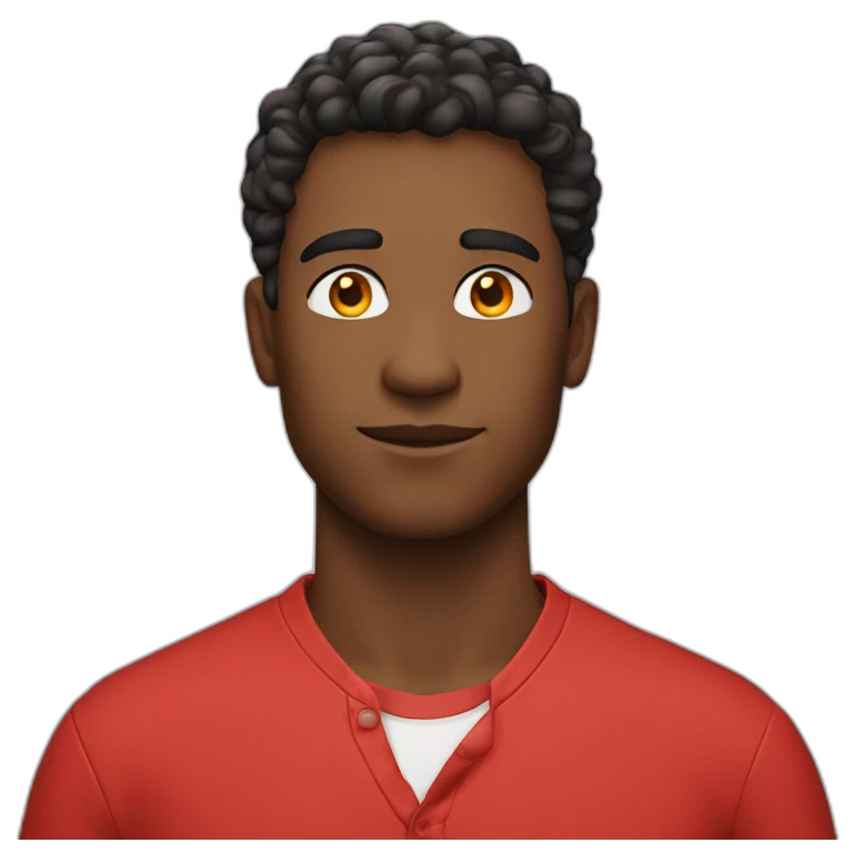 confident red shirted young man emoji