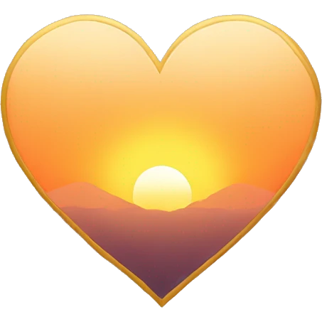 golden sunset colored heart emoji