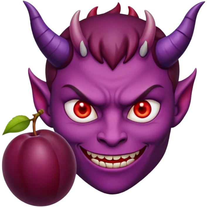 devil with plum emoji