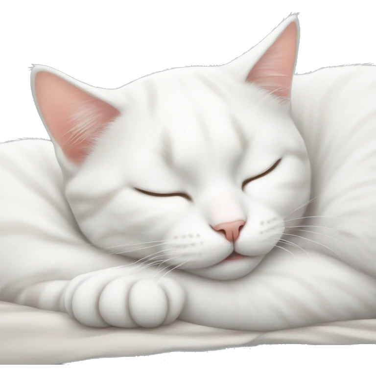 cute white cat sleeping emoji