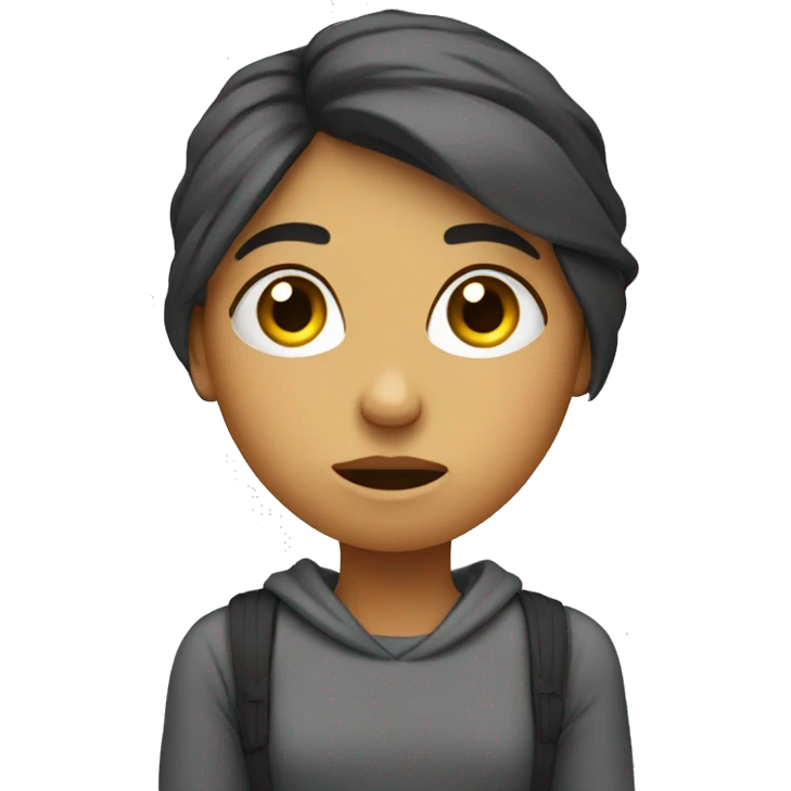 a bored girl who is following a class emoji