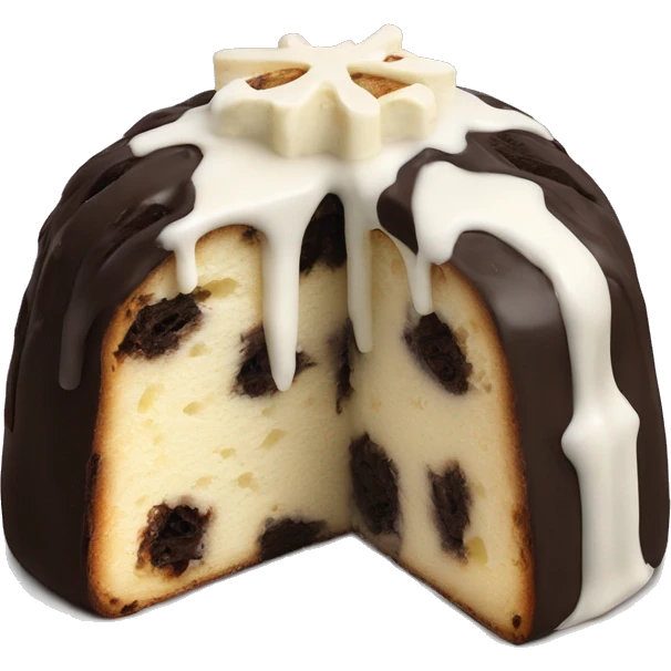 Oreo panettone, white chocolate drip emoji