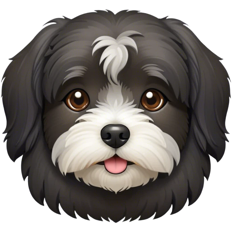 dark gray Havanese dog face emoji