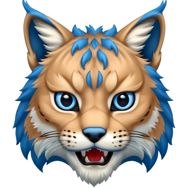 Tête de lynx : très féroce et bleu  emoji