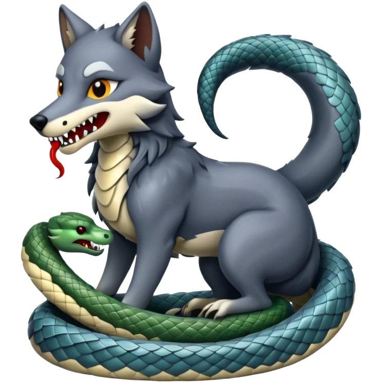 un lupo ed un serpente emoji