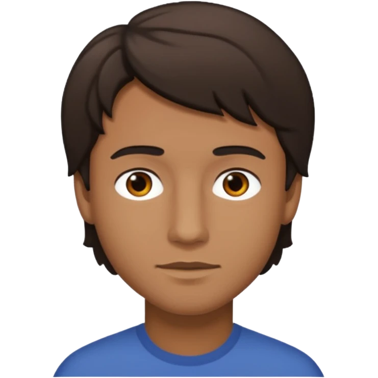 Un hombre con pelo chino y corto medio morenito u emoji