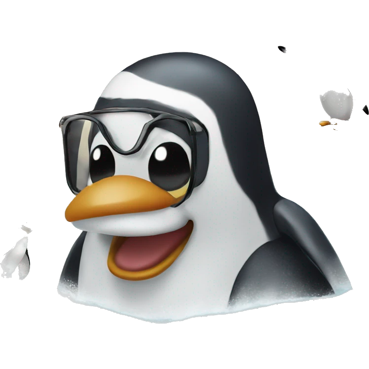 Swimming with penguins on a beach  emoji