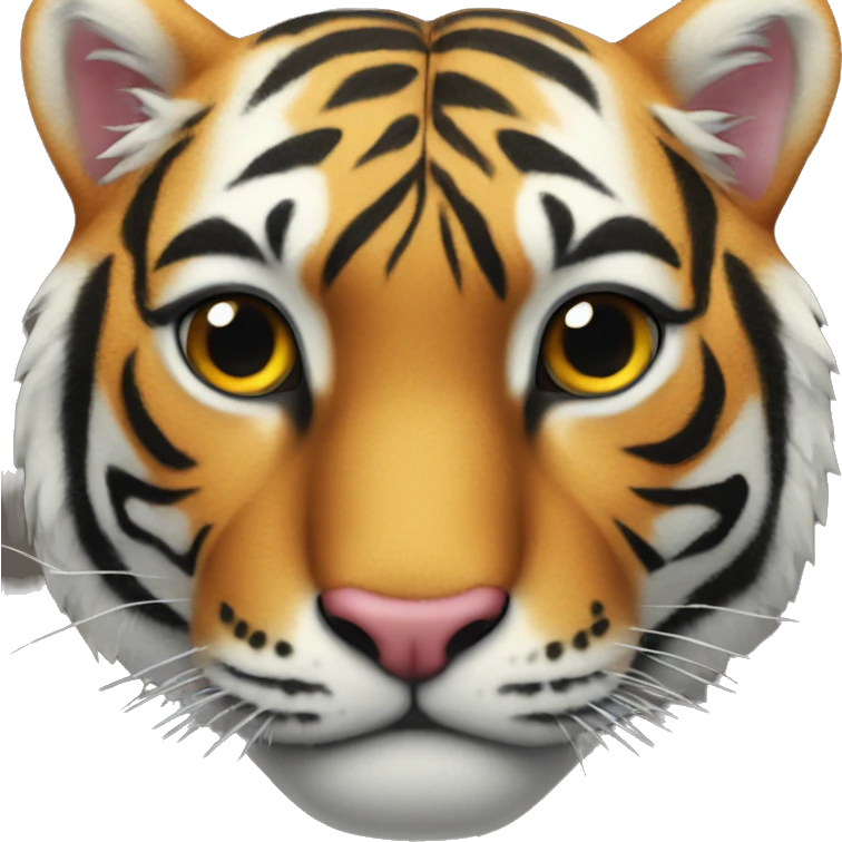 a heart emoji with tiger pattern emoji
