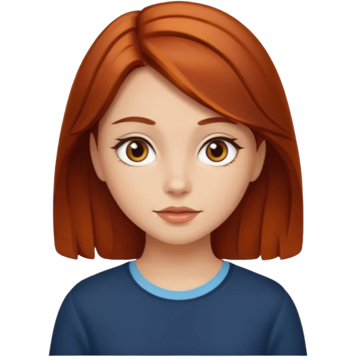 Auburn dark orange brown hair girl emoji