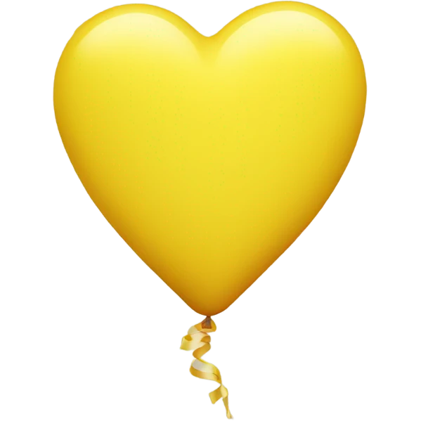 Yellow balloon in the shape of a heart emoji