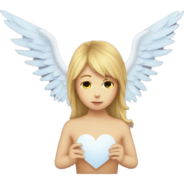 broken heart with wings amd angel halo (no humans) emoji