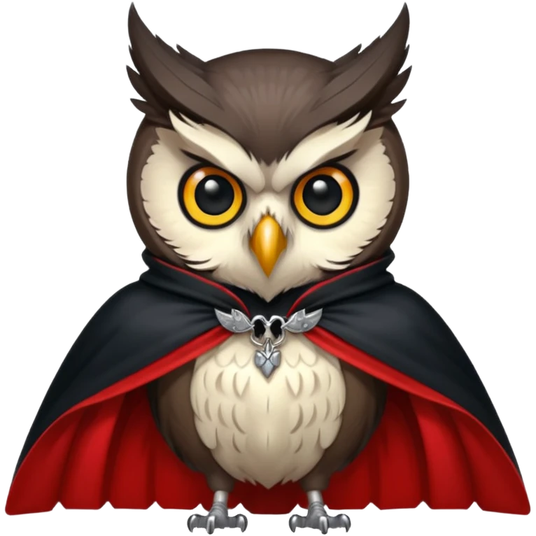 owl vampire in red collar cloak emoji