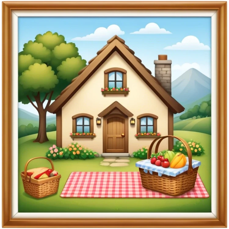 Cozy cottage Picnic basket emoji