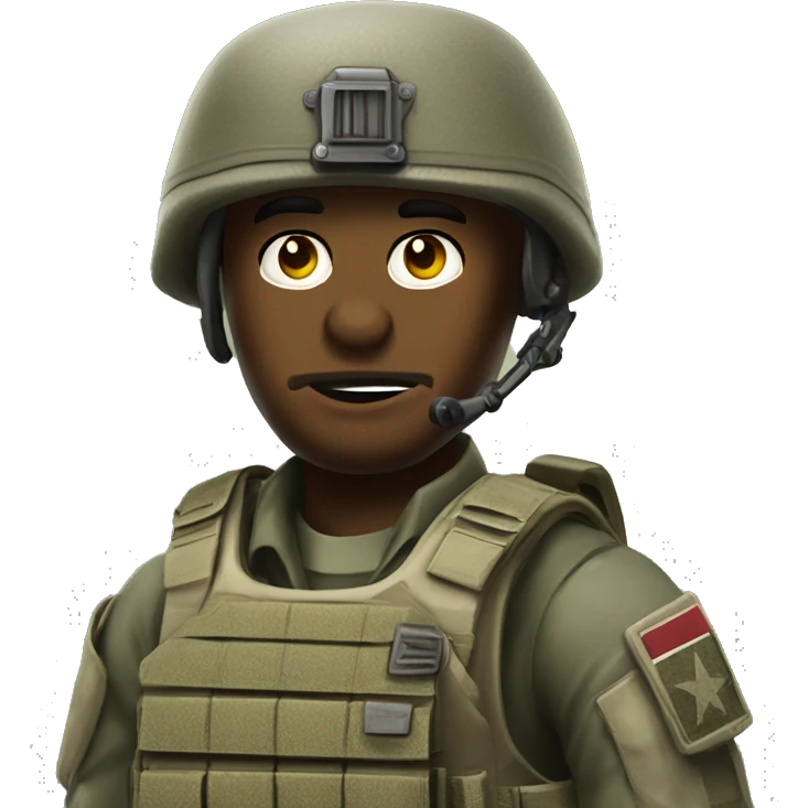 call of duty solider with a dumb look emoji