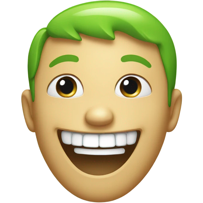 A green smile emoji
