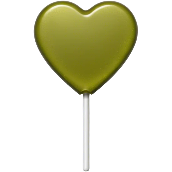 olive color heart lollipop emoji