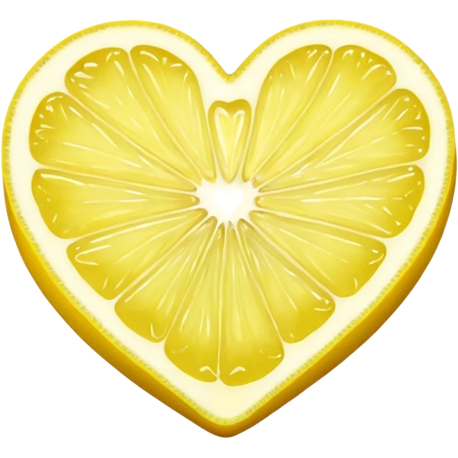 Realistic heart shaped lemon slice. emoji