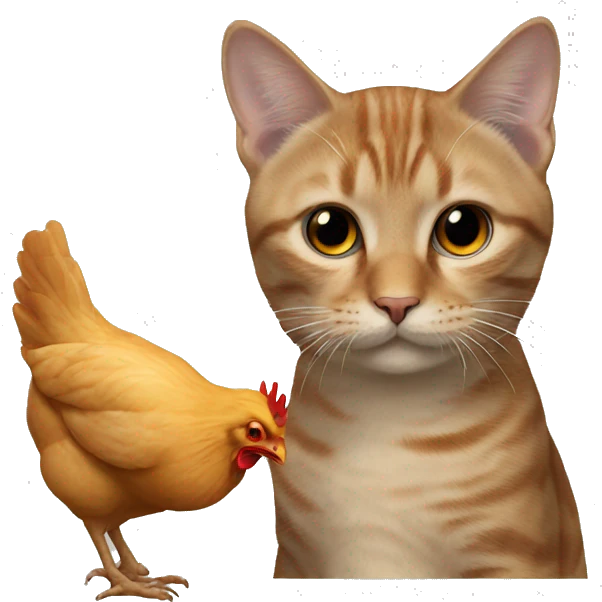 cat eat a chicken emoji