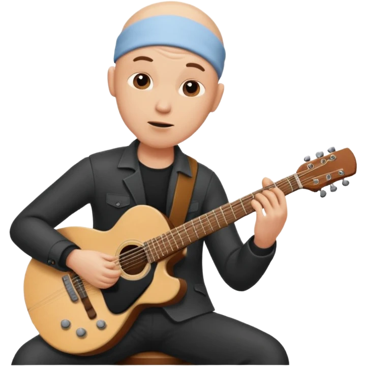 guitar player bald emoji