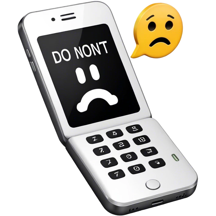 a mobile phone holding up a ‘do not disturb’ sign emoji