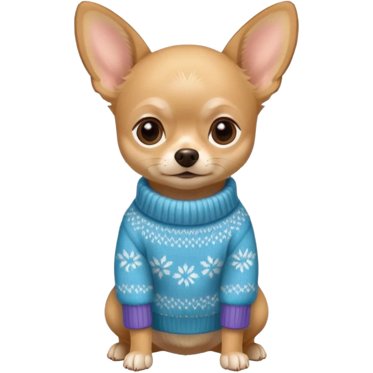 Tan chihuahua wearing a sweater emoji