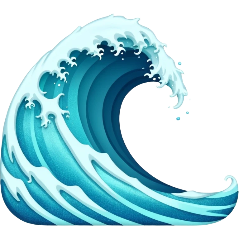 glitter blue wave emoji