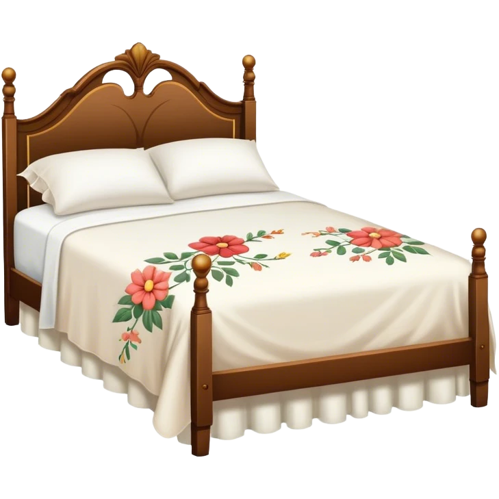 Vintage bed with flower design emoji
