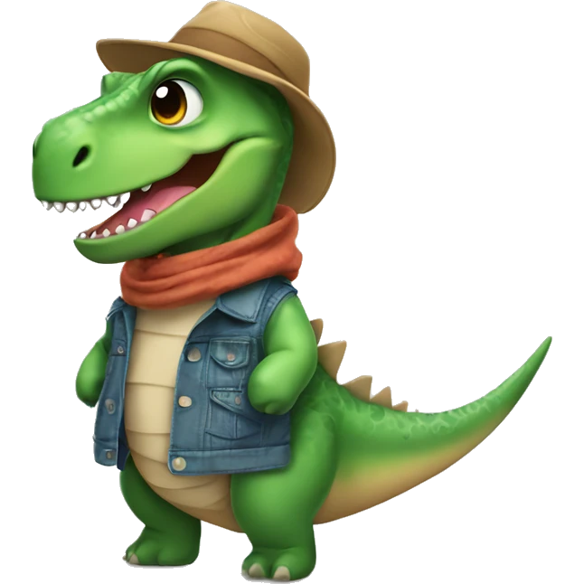 Dinosaurio cute with clothe emoji