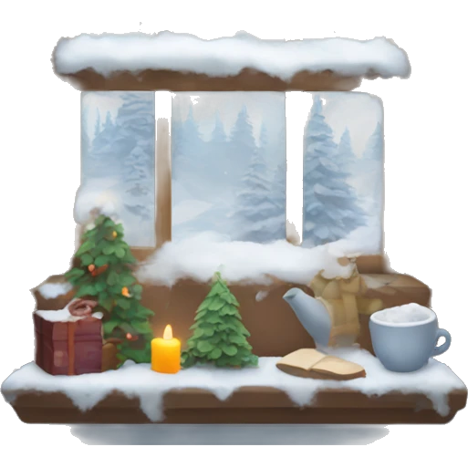 Cozy winter window emoji
