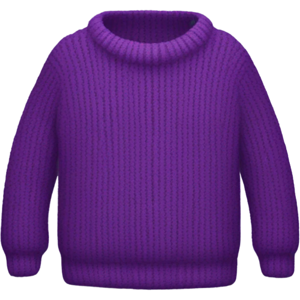 Purple cropped oversize wool sweater, isolated emoji