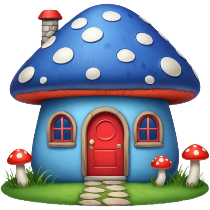 blue mushroom house emoji