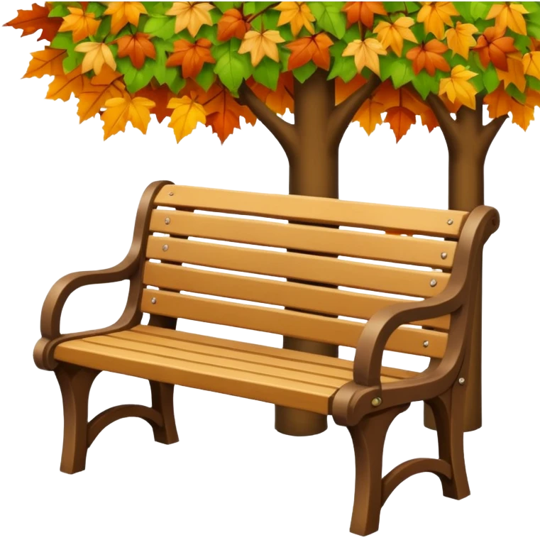 Park bench + leaves emoji