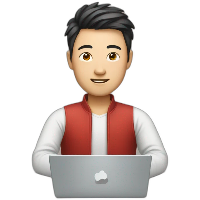 chinese man on a laptop emoji