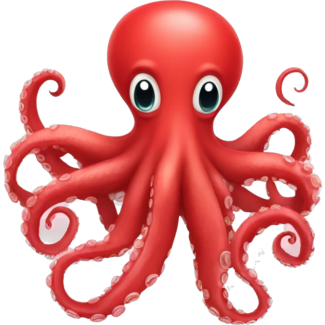 red cartoon octopus making heart sign with tentacles emoji