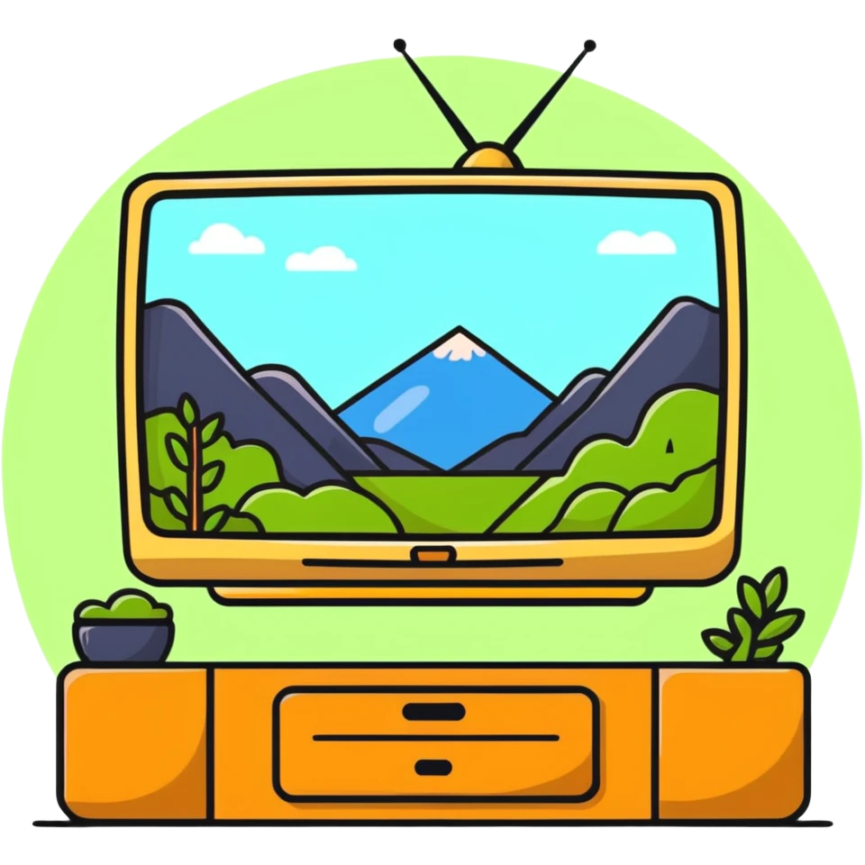 character watching a nature documentary on TV emoji