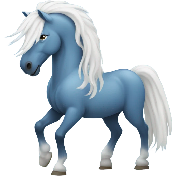 Blue horse with white hair emoji