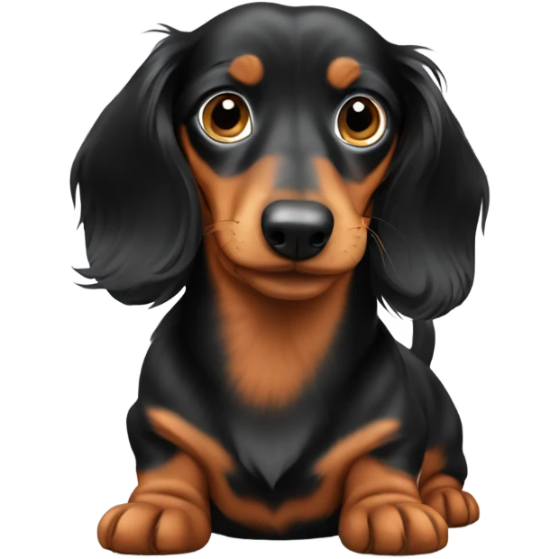 long hair mini dachshund  emoji