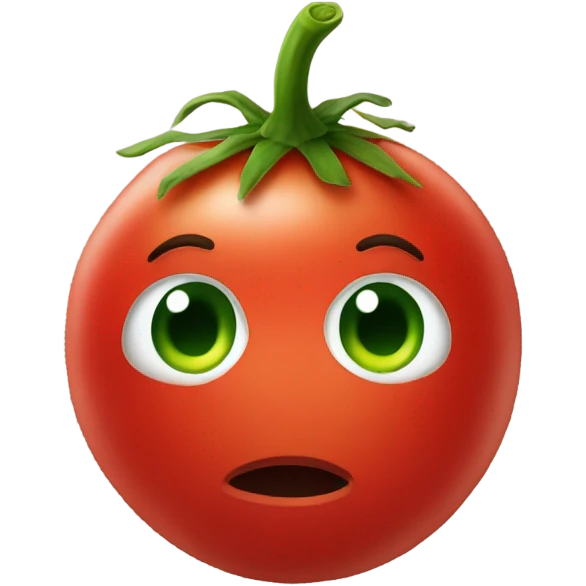 Straight faced tomato emoji
