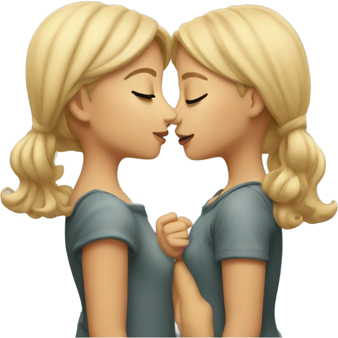 Two girls kissing emoji